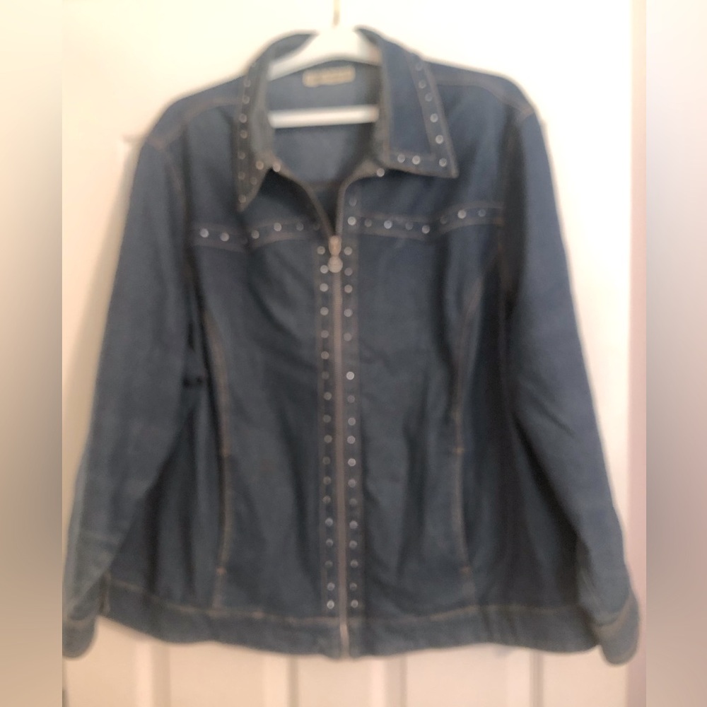 Cathy Daniels Studded Dark Blue Jean Jacket